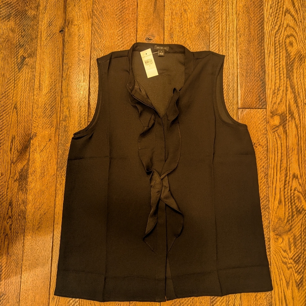 NWT Ann Taylor Black Blouse Size M